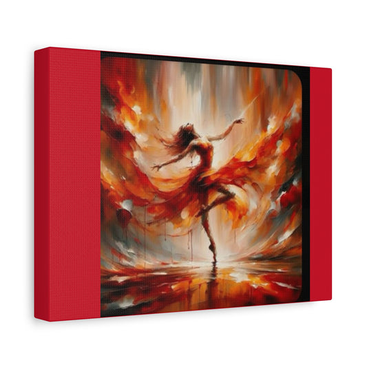 Fiery Dance Canvas Wall Art - 1.25" Stretched Matte Print