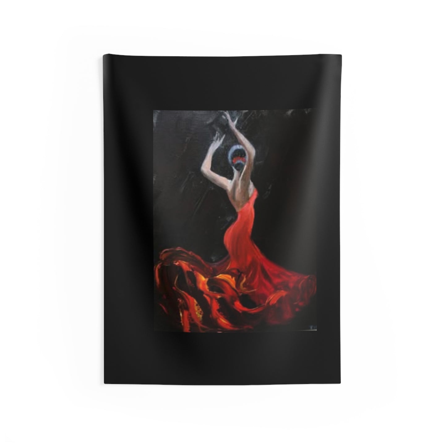 Elegant Flamenco Dance Wall Tapestry - Bold Red & Black Art for Home Decor