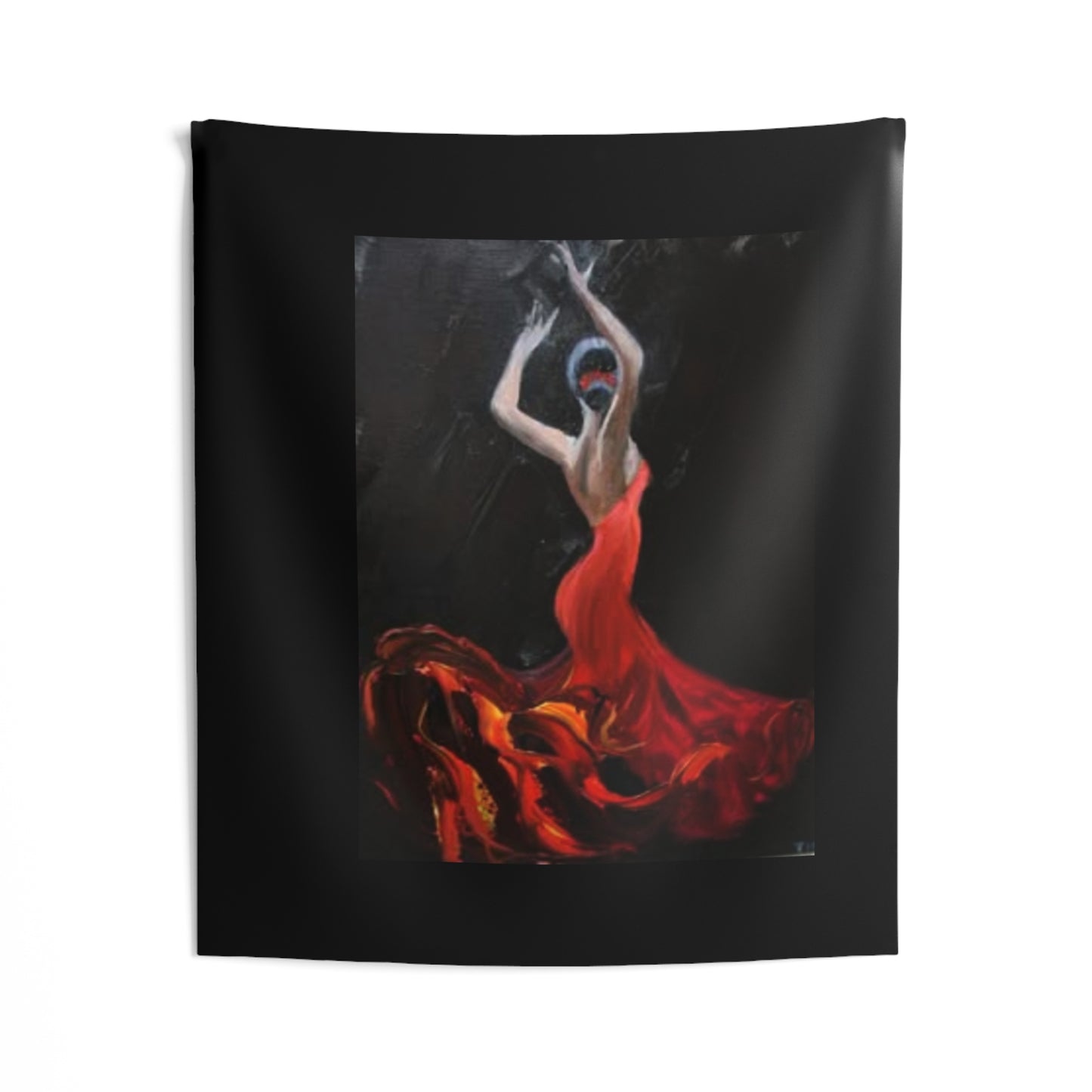 Elegant Flamenco Dance Wall Tapestry - Bold Red & Black Art for Home Decor