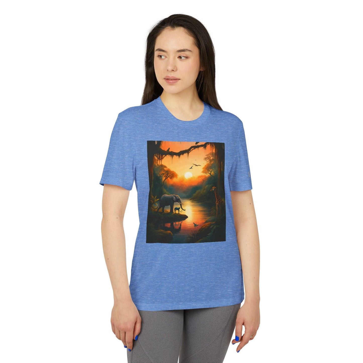 adidas Unisex Sport T-Shirt - Jungle & UFO Adventure Designs | Comfortable Casual Wear for Nature & Sci-Fi Lovers
