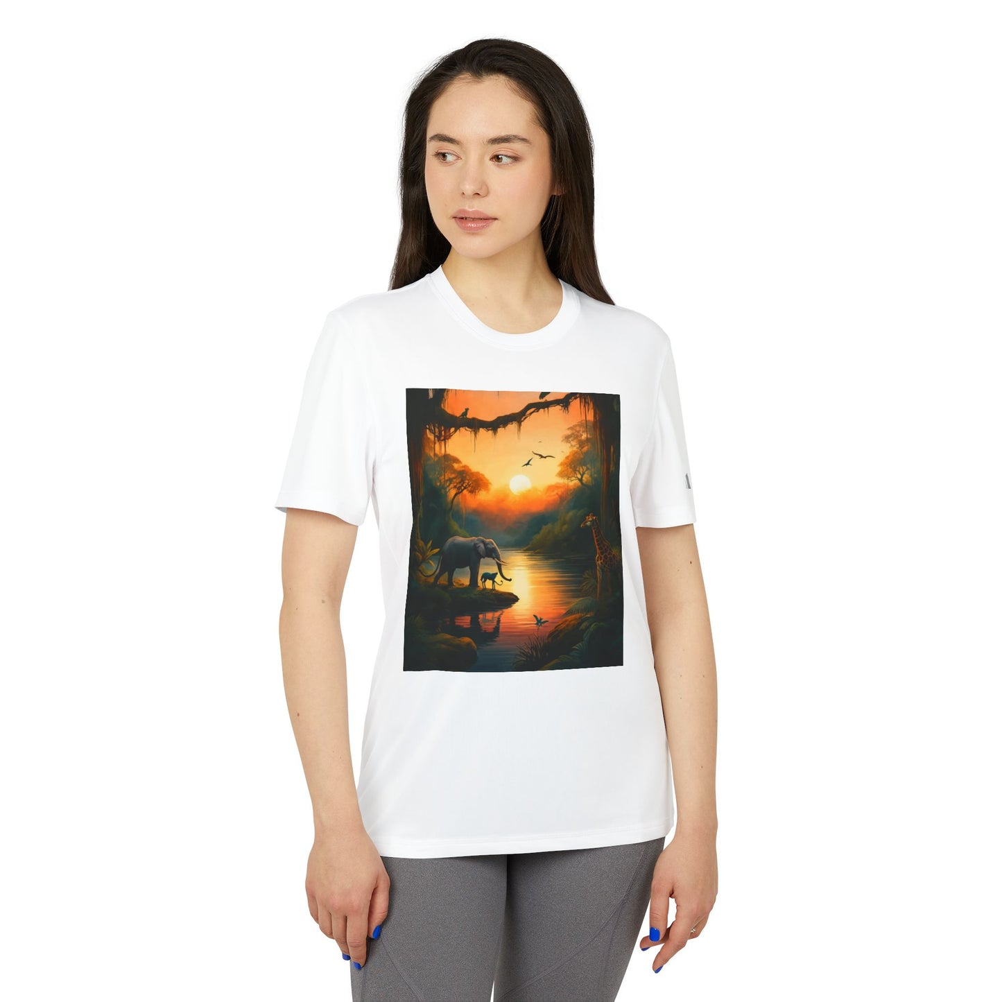 adidas Unisex Sport T-Shirt - Jungle & UFO Adventure Designs | Comfortable Casual Wear for Nature & Sci-Fi Lovers