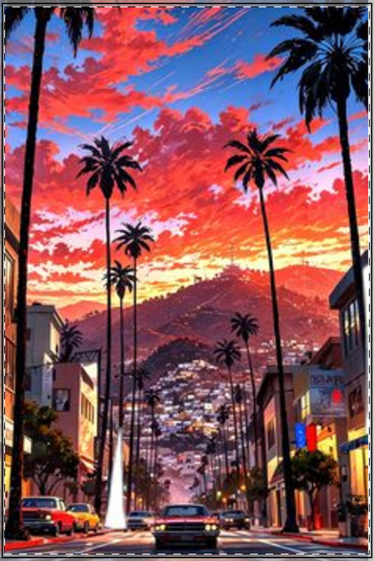 Dreamy Sunset Satin Poster – Vibrant Wall Art for Home Decor