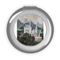 Compact Travel Mirror — Foldable Pocket Mirror with Vintage Castle Art