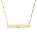 Engravable Horizontal Bar Necklace — Personalized Minimalist Nameplate (Silver or Rose Gold)