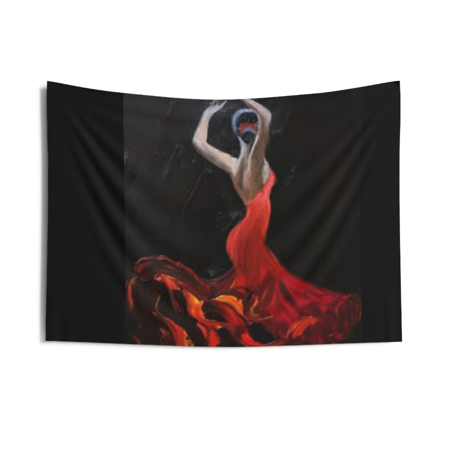 Elegant Flamenco Dance Wall Tapestry - Bold Red & Black Art for Home Decor