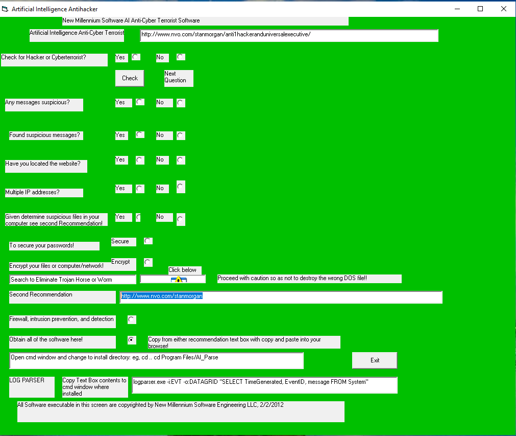 Artificial Intelligence Anti-Cyberterrorist Software