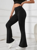Women Wide-Leg Loose Yoga Leggings Pant High Waist Hip Lift Breathable Flared Trousers Outdoor Running Gym Fitness Leggings