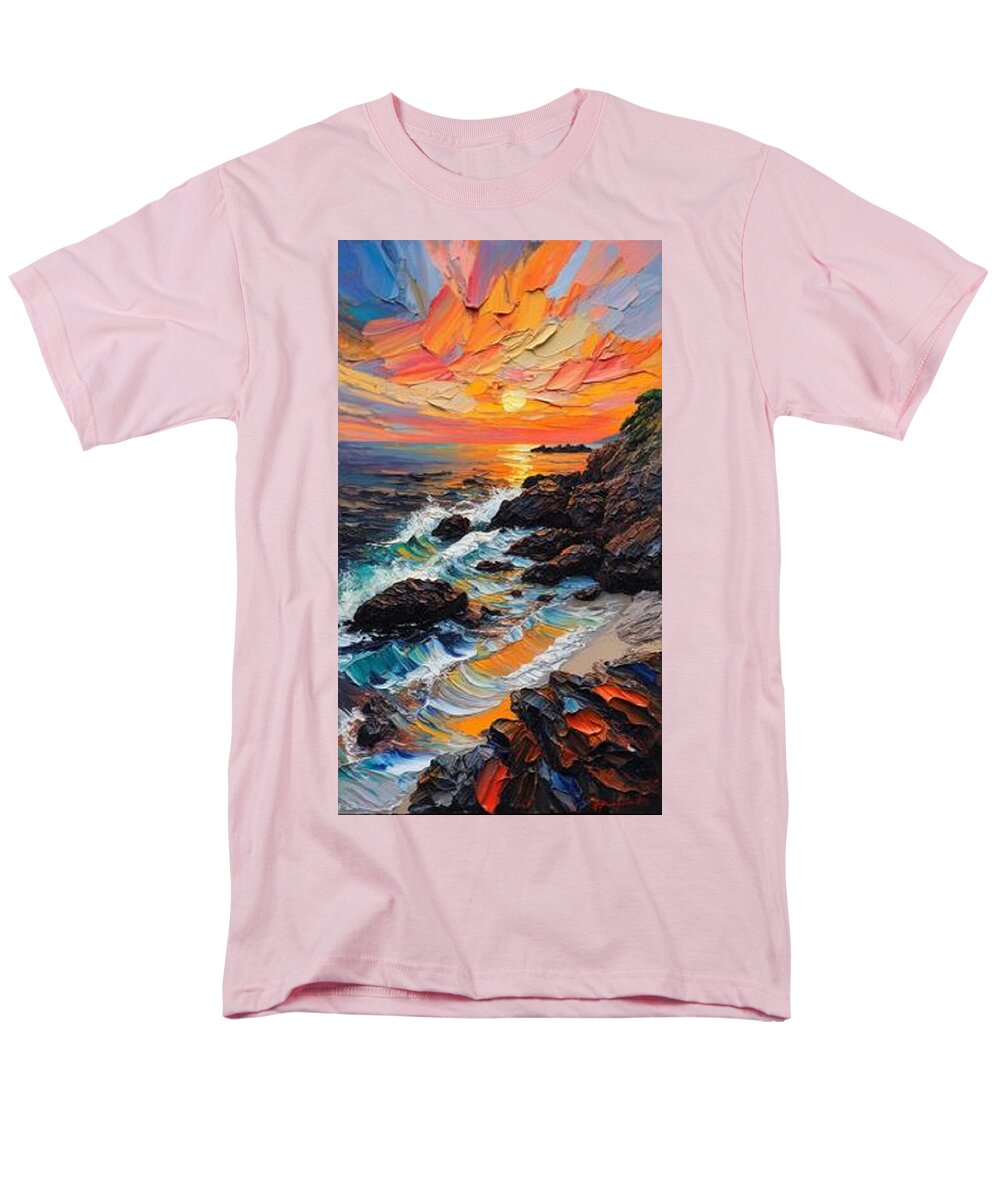 Sun Glow on a Rocky Shore - Men's T-Shirt  (Regular Fit)