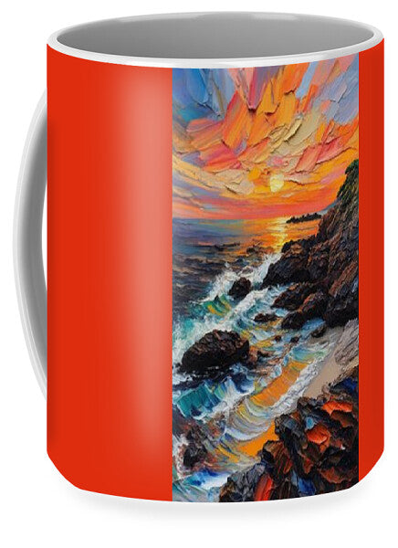 Sun Glow on a Rocky Shore - Mug