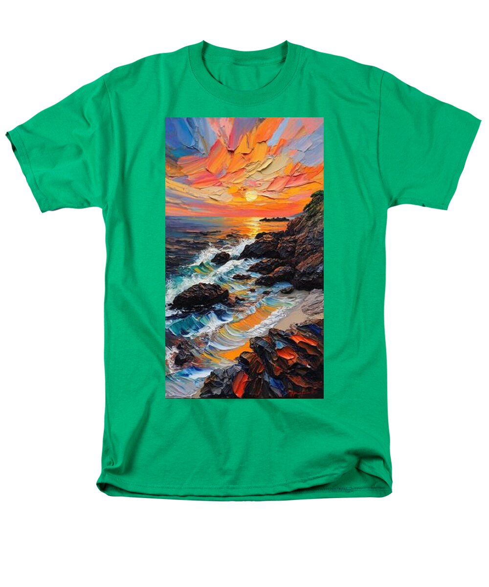 Sun Glow on a Rocky Shore - Men's T-Shirt  (Regular Fit)