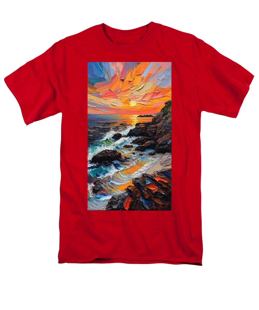 Sun Glow on a Rocky Shore - Men's T-Shirt  (Regular Fit)