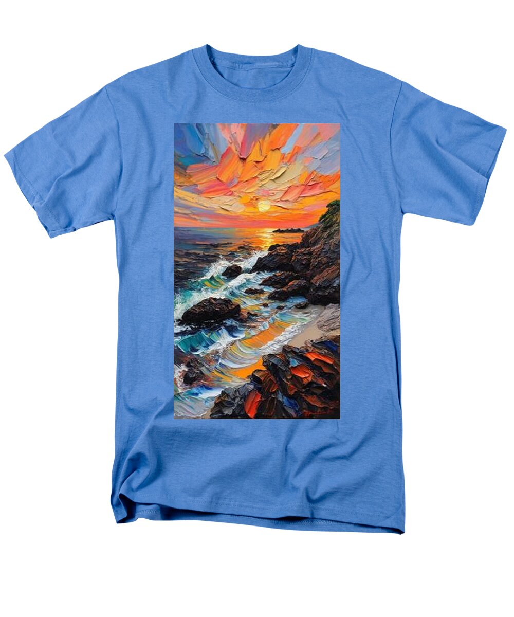 Sun Glow on a Rocky Shore - Men's T-Shirt  (Regular Fit)