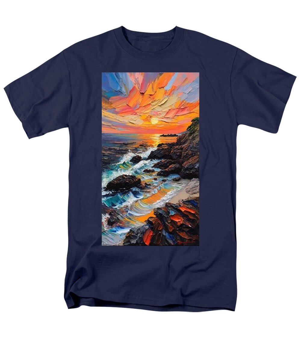 Sun Glow on a Rocky Shore - Men's T-Shirt  (Regular Fit)