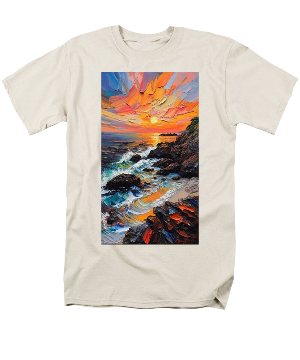 Sun Glow on a Rocky Shore - Men's T-Shirt  (Regular Fit)