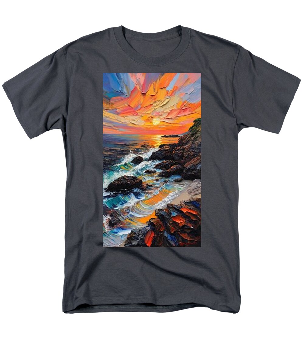 Sun Glow on a Rocky Shore - Men's T-Shirt  (Regular Fit)