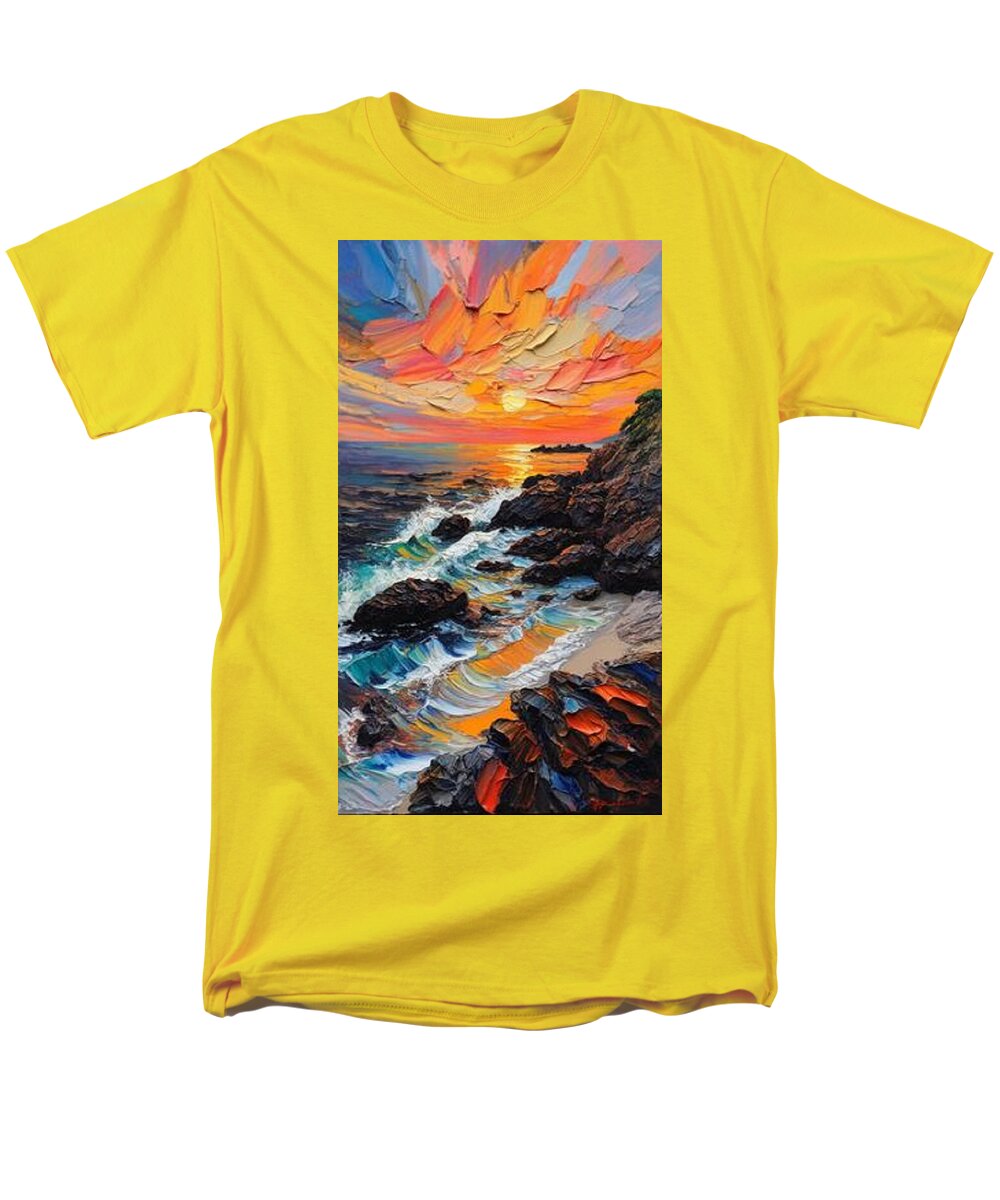 Sun Glow on a Rocky Shore - Men's T-Shirt  (Regular Fit)