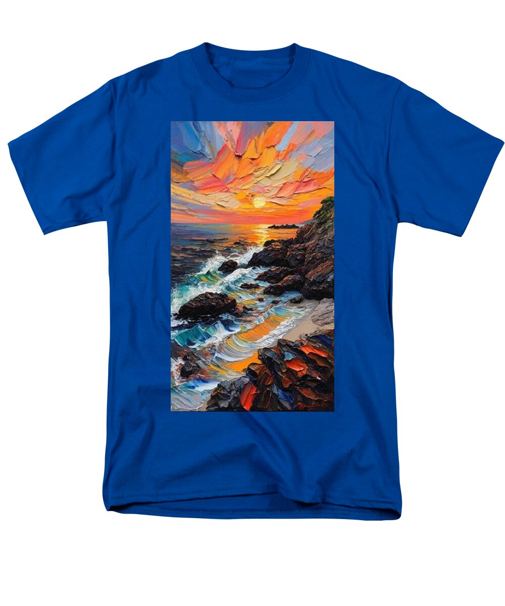 Sun Glow on a Rocky Shore - Men's T-Shirt  (Regular Fit)