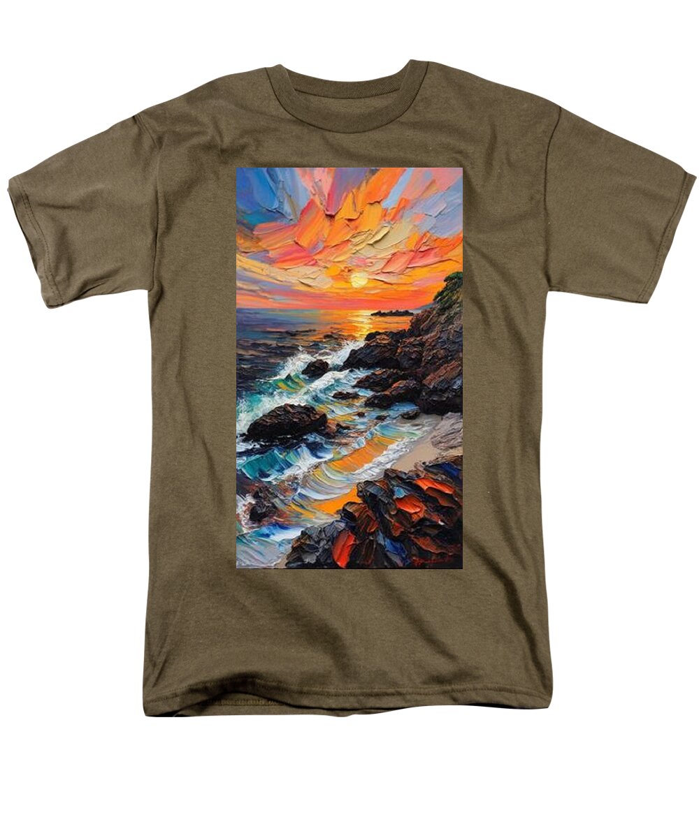Sun Glow on a Rocky Shore - Men's T-Shirt  (Regular Fit)