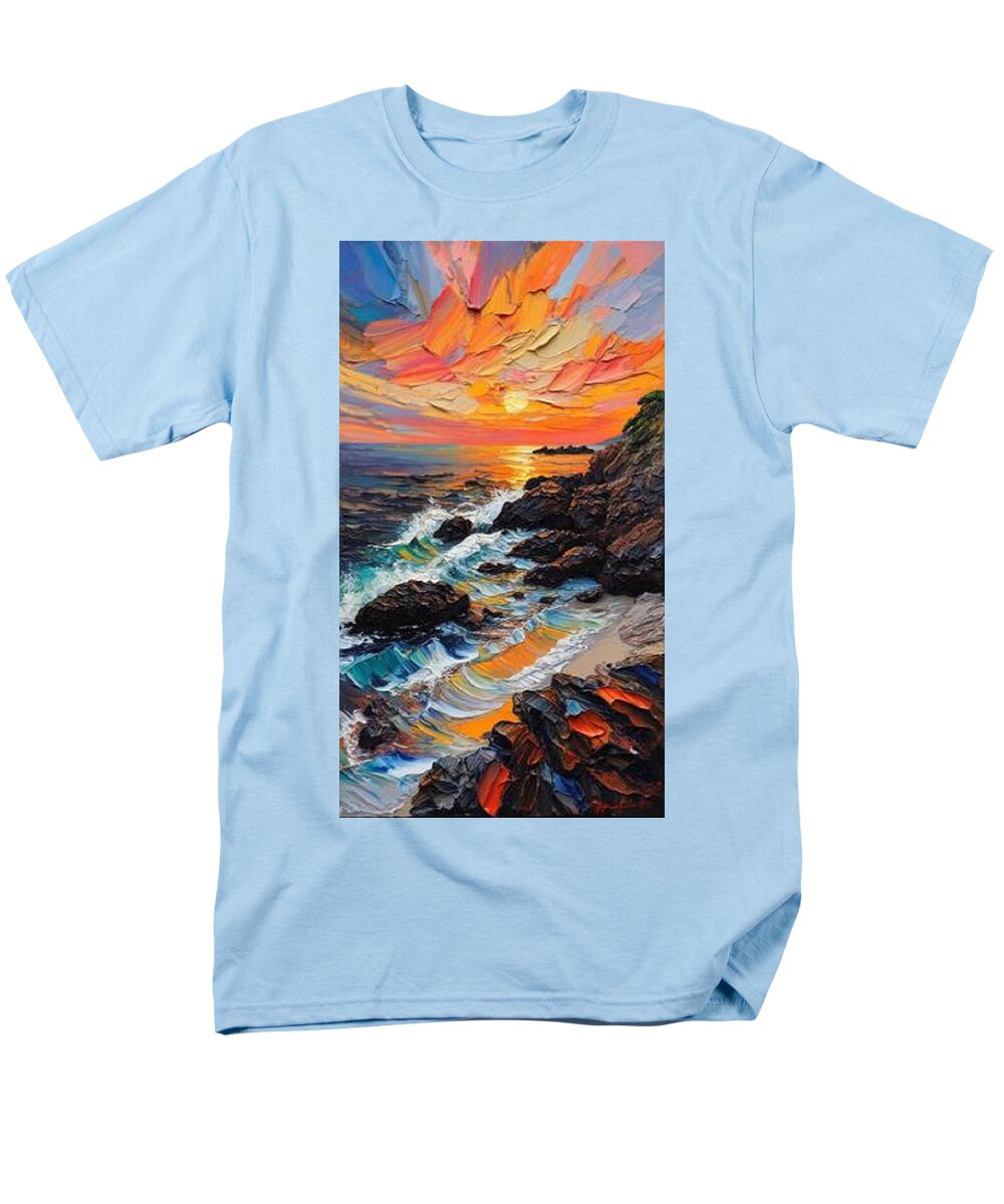 Sun Glow on a Rocky Shore - Men's T-Shirt  (Regular Fit)