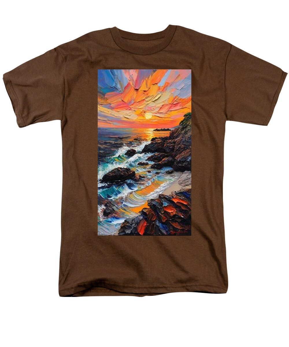 Sun Glow on a Rocky Shore - Men's T-Shirt  (Regular Fit)