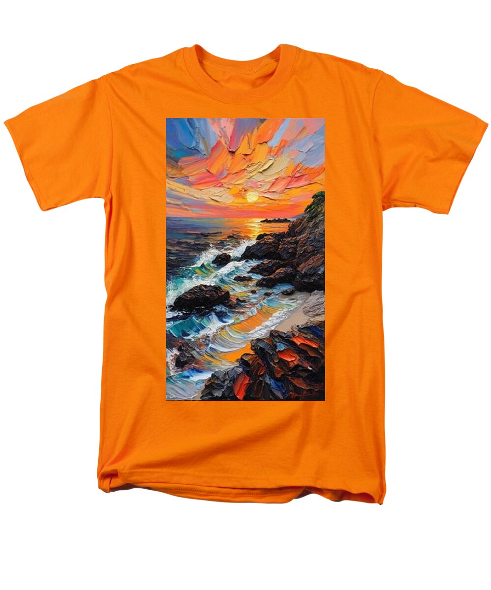 Sun Glow on a Rocky Shore - Men's T-Shirt  (Regular Fit)