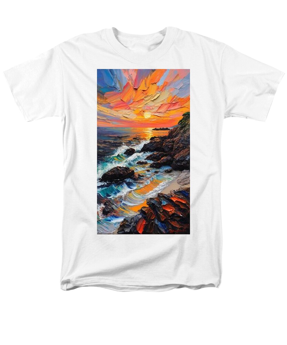Sun Glow on a Rocky Shore - Men's T-Shirt  (Regular Fit)